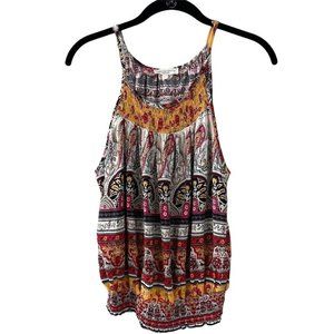 Christian Siriano Sleeveless Tank Top Shirt Rayon Smocked Womens Size L